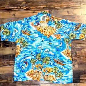 Ocean Current vintage button down Hawaiian shirt size medium